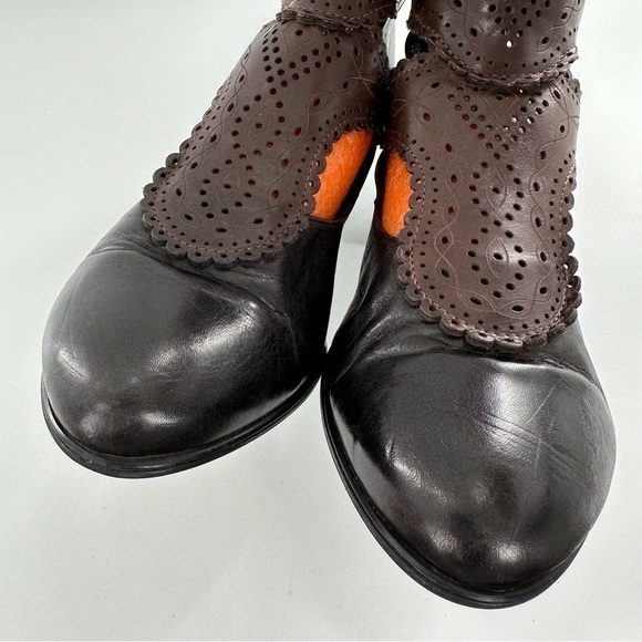 Anthropologie Everybody Chiseled Doily 41 
Black Brown leather Filigree Boots - Picture 11 of 12